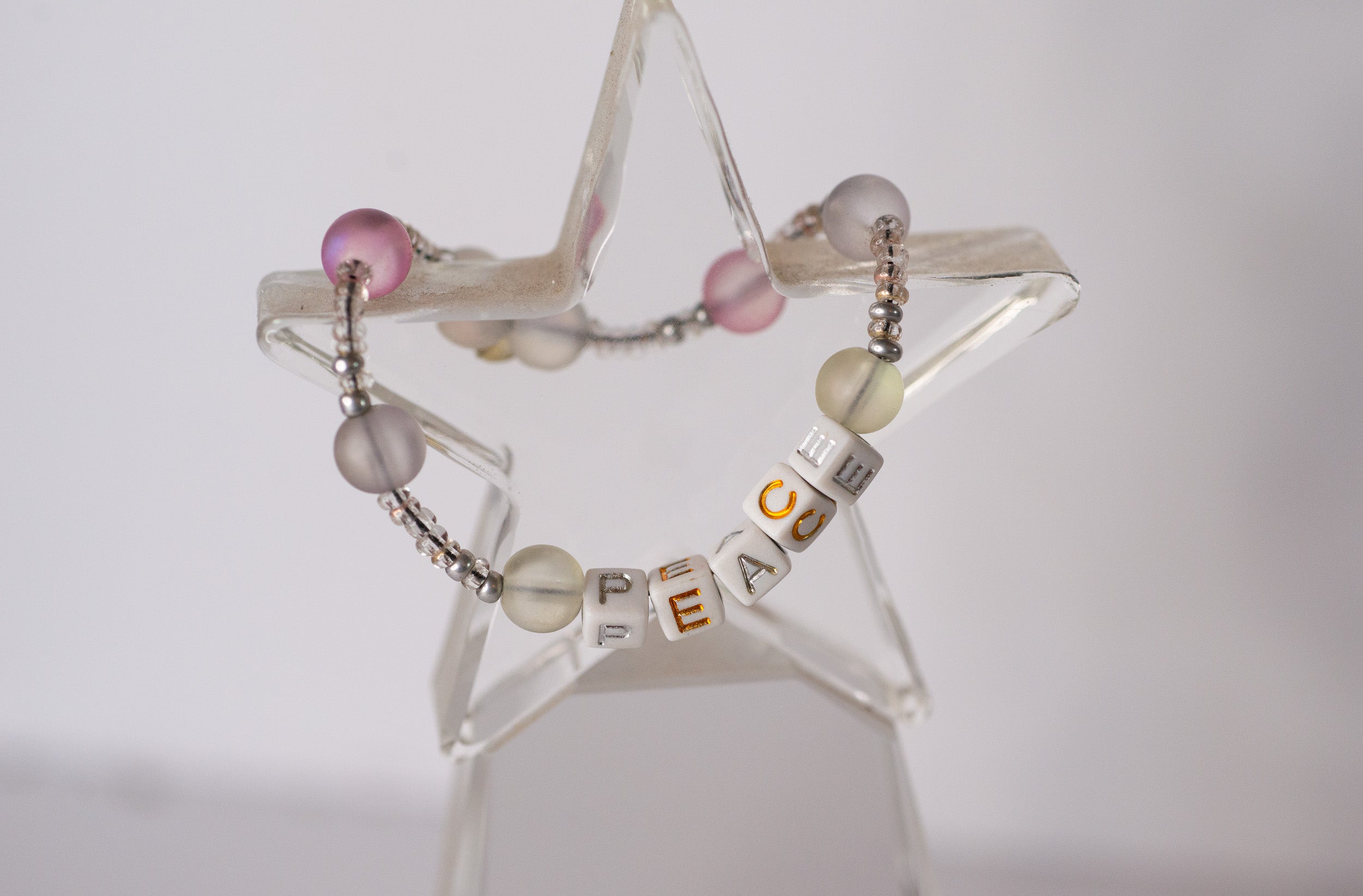 PEACE Mixed Bead Bracelet