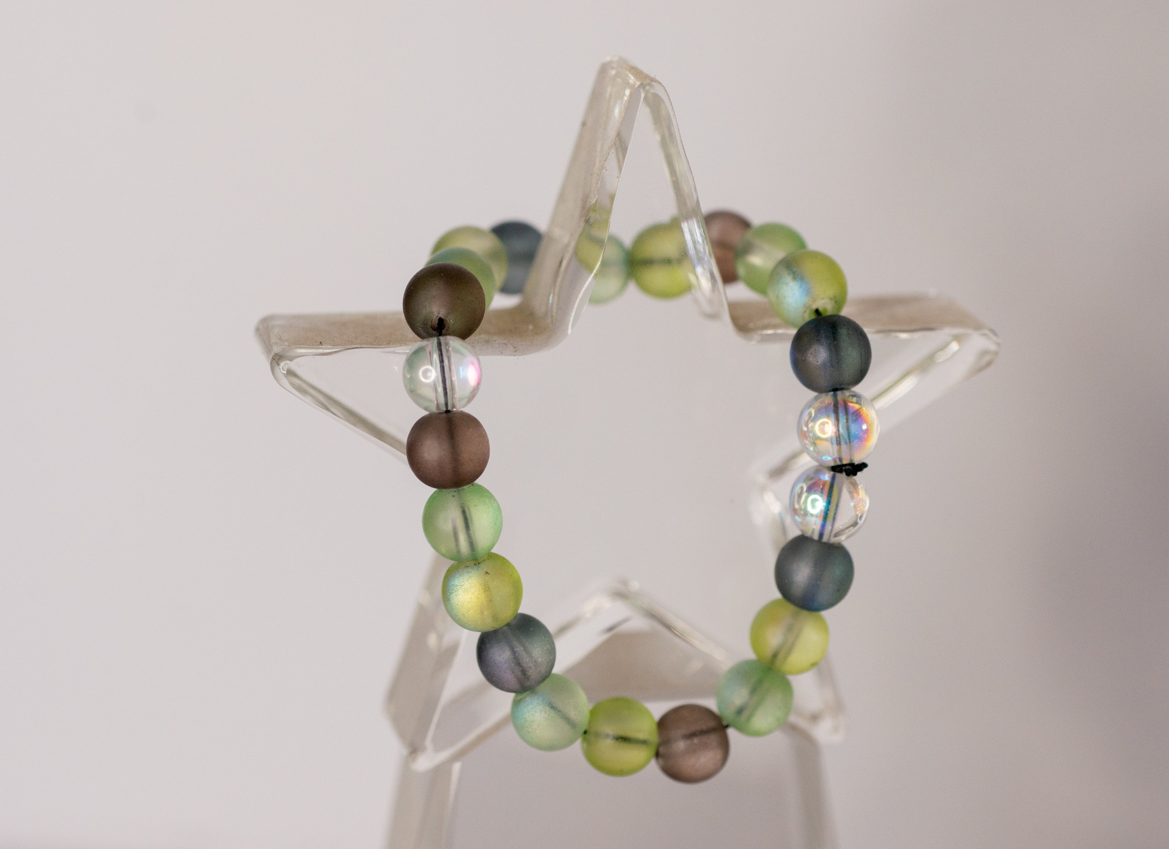 Forest Mist Glass Bead Bracelet