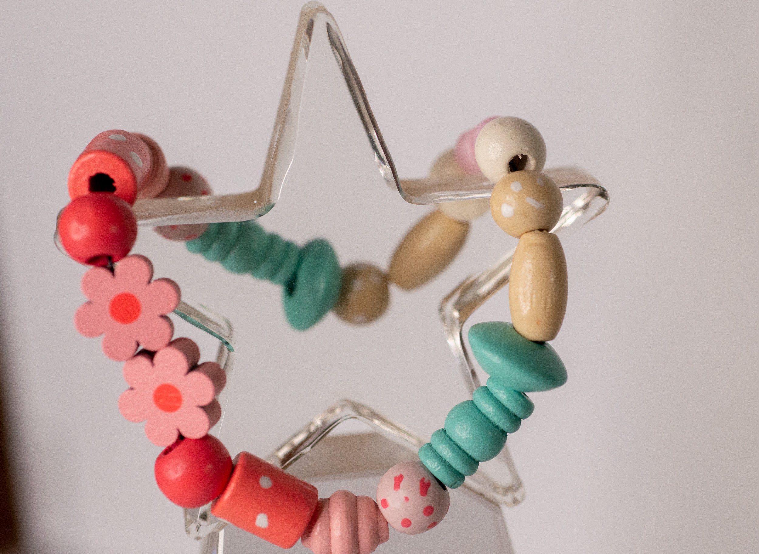 Colorful Mix Wood Bead With Flowers Bracelet/Anklet