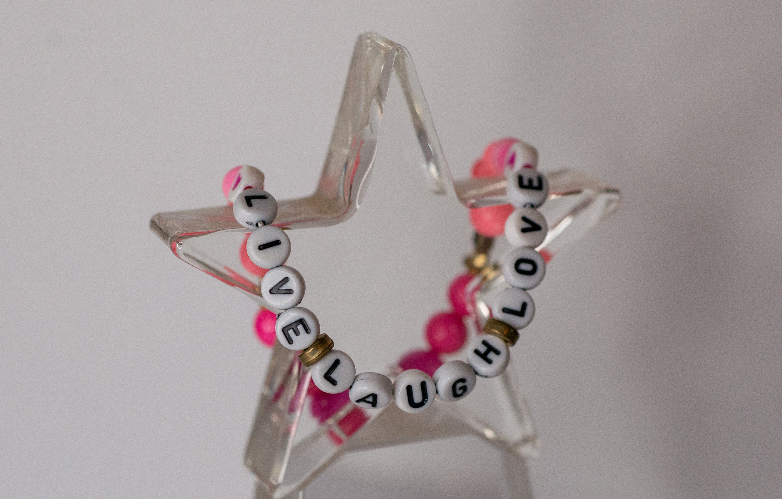 LIVE LAUGH LOVE Mixed Bead Bracelet