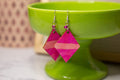 Pink Horizon Wooden Earrings