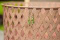 Green Tiered Earrings