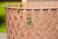 Mini Green Dangle Earrings