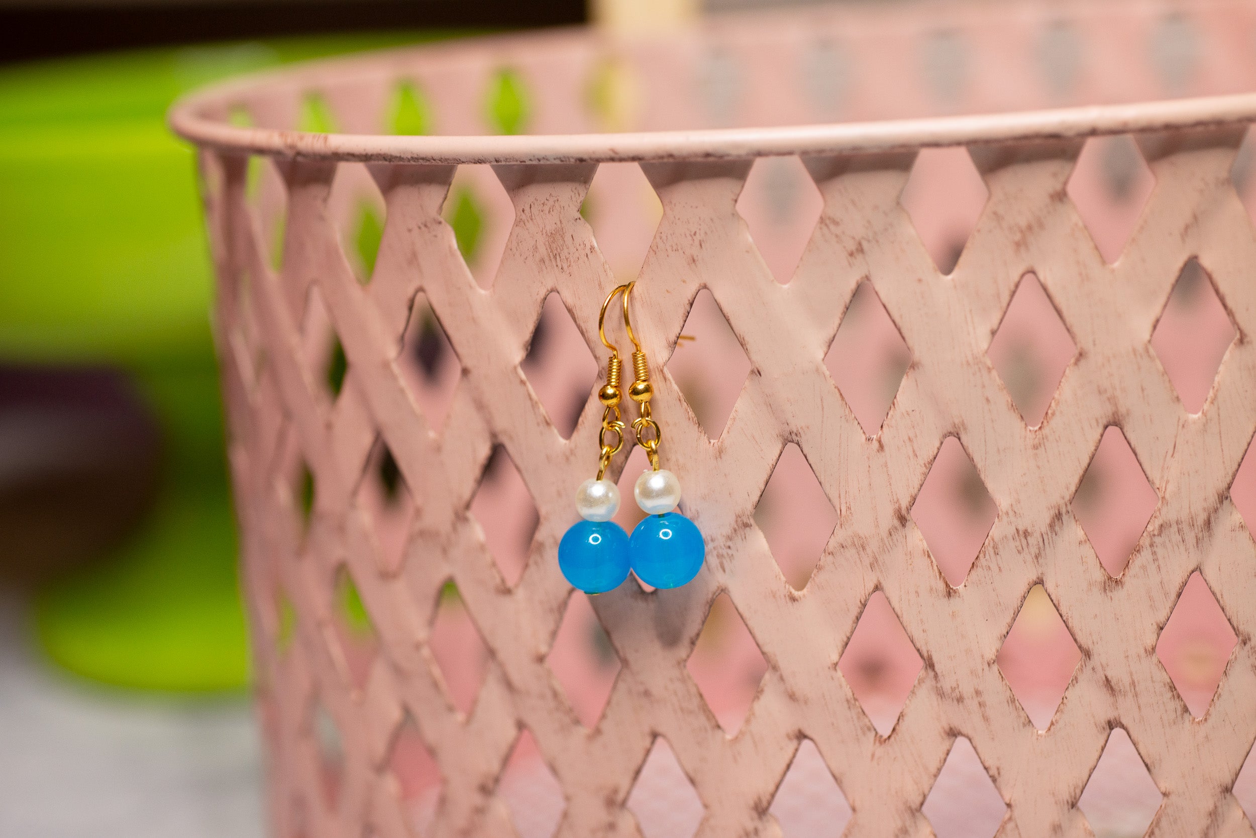 Blue & Pearl Duo Earrings