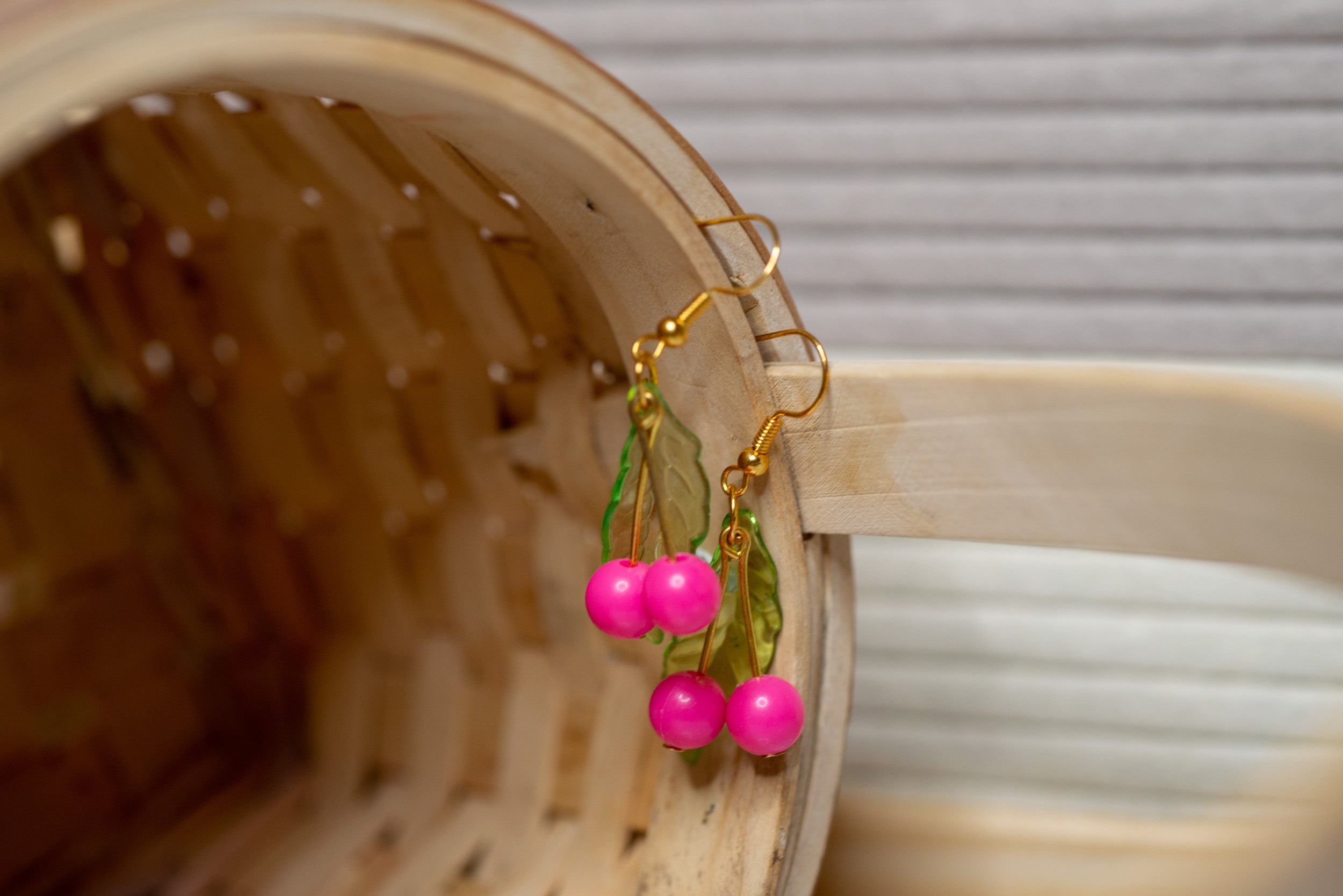 Pink Cherry Earrings