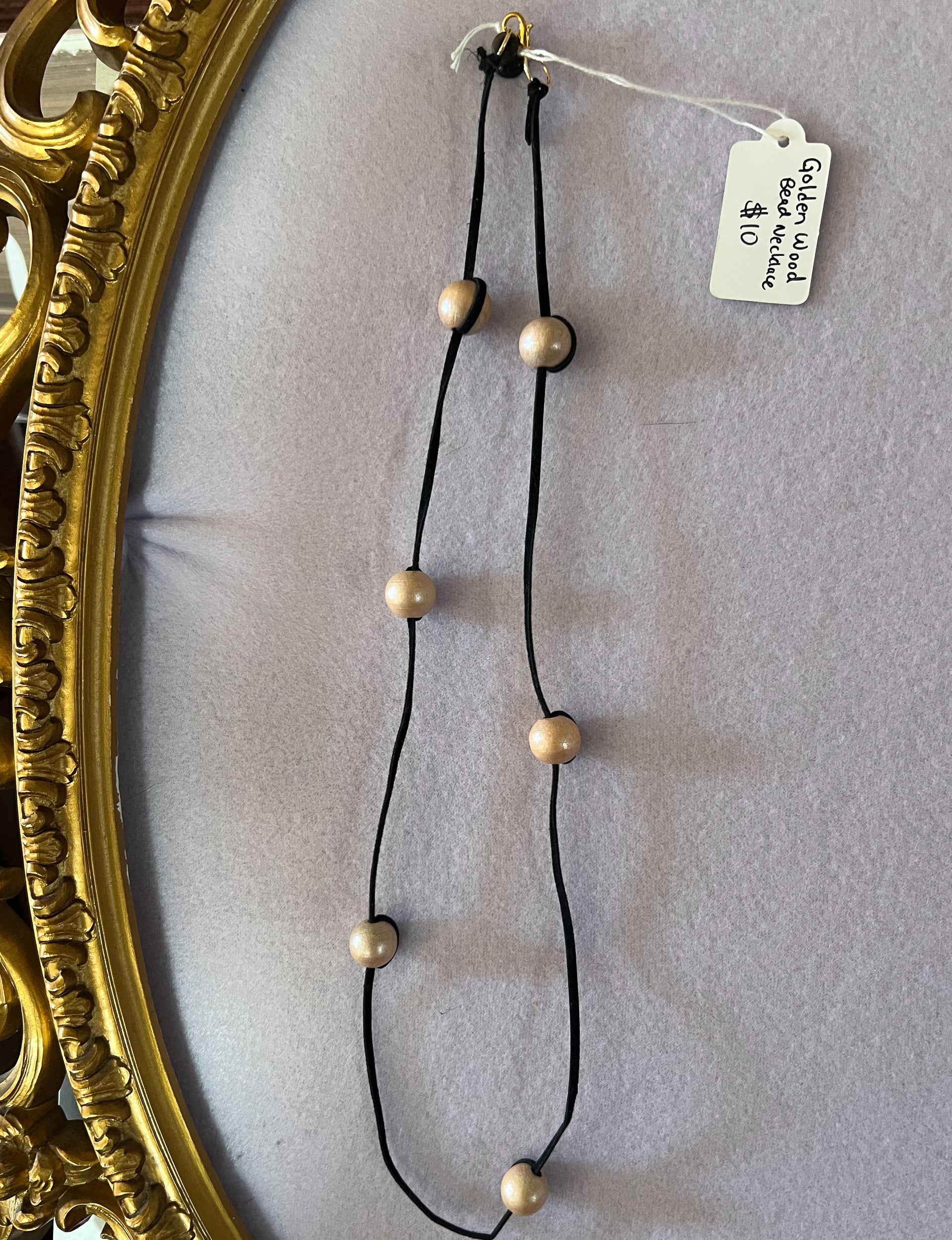 Golden Wood Bead Necklace