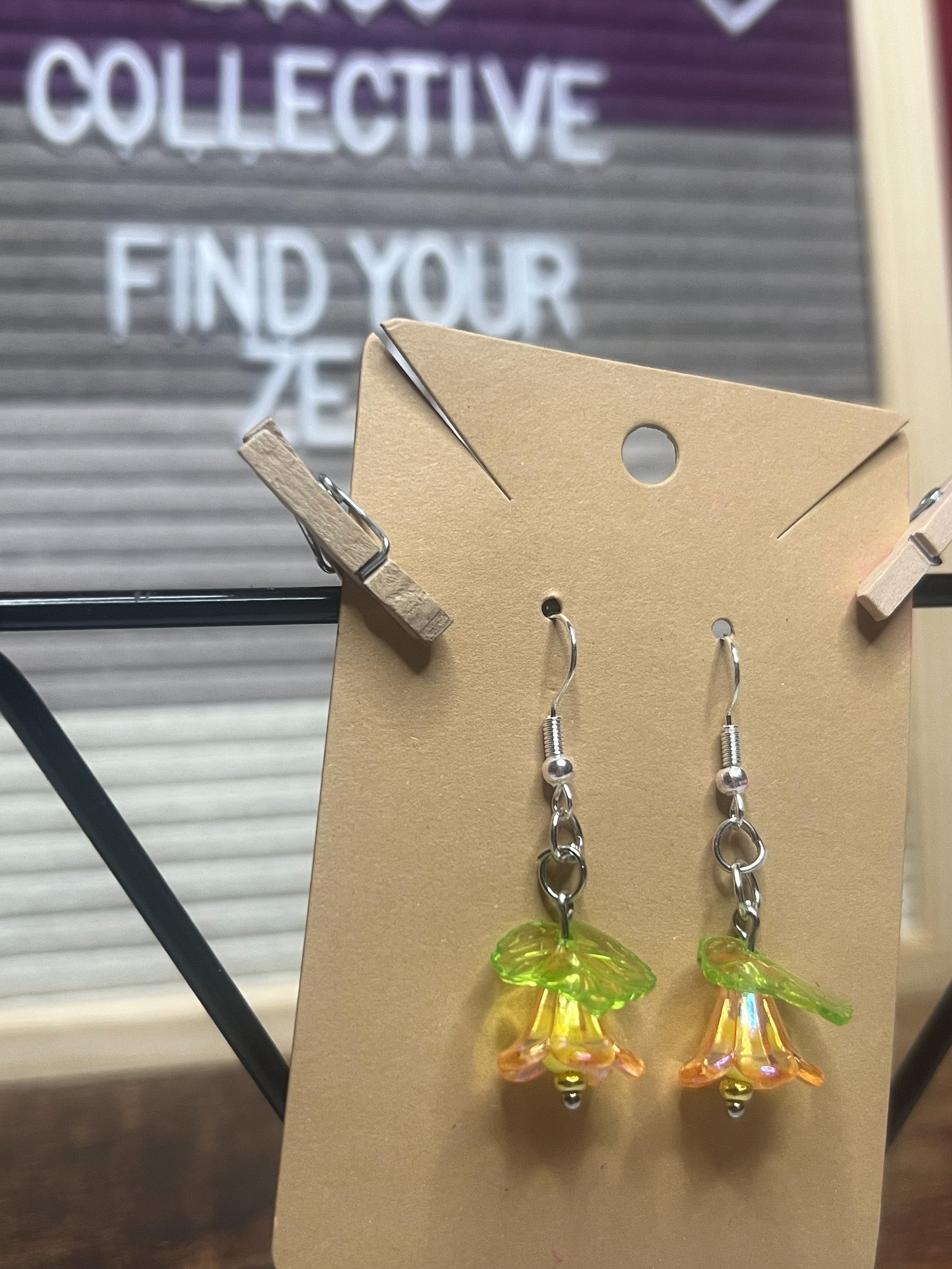 Honey Petal Dangle Earrings