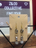 Mixed Metal PEACE Dangle Earrings