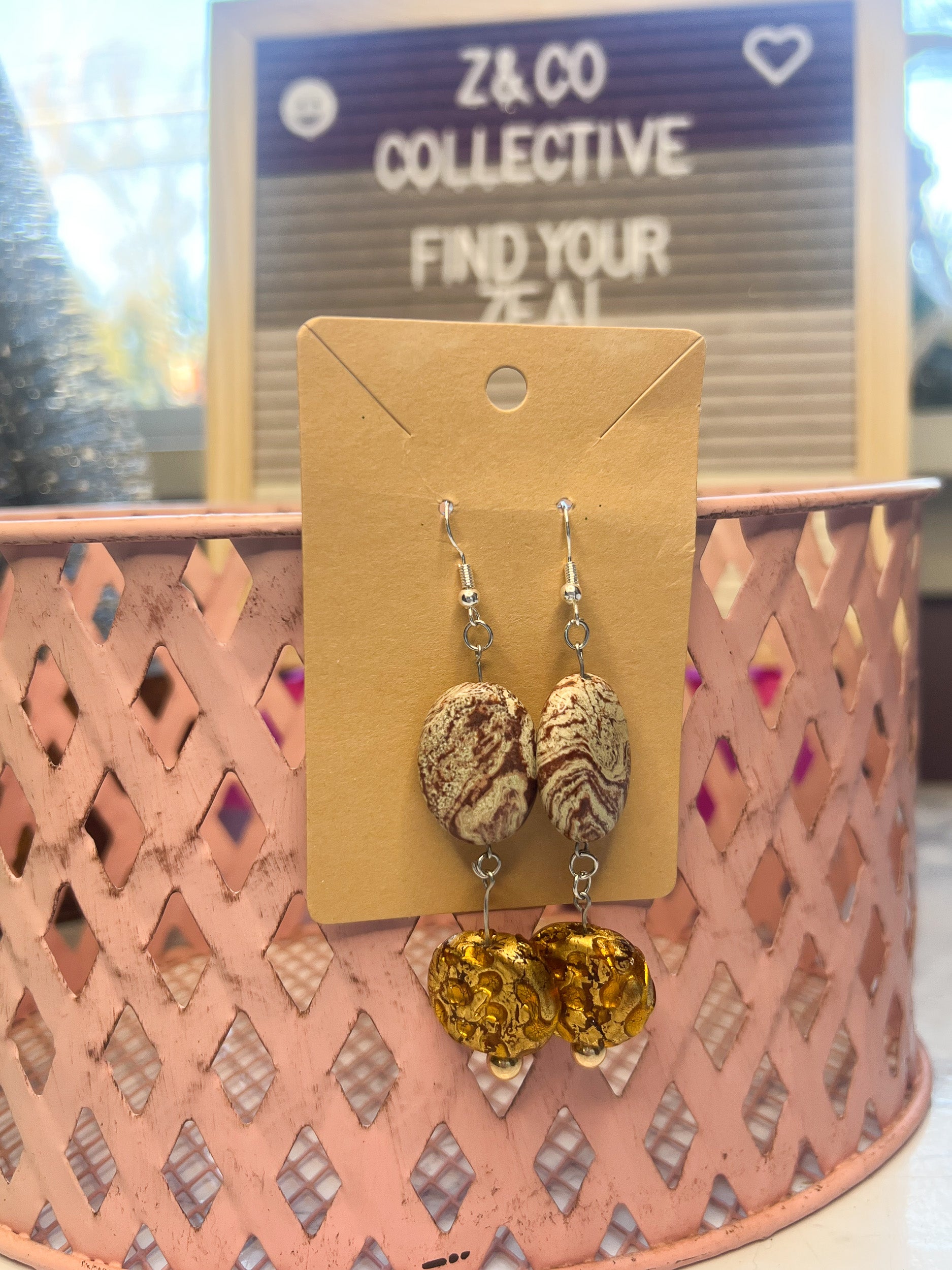 Golden Zeal Drop Earrings