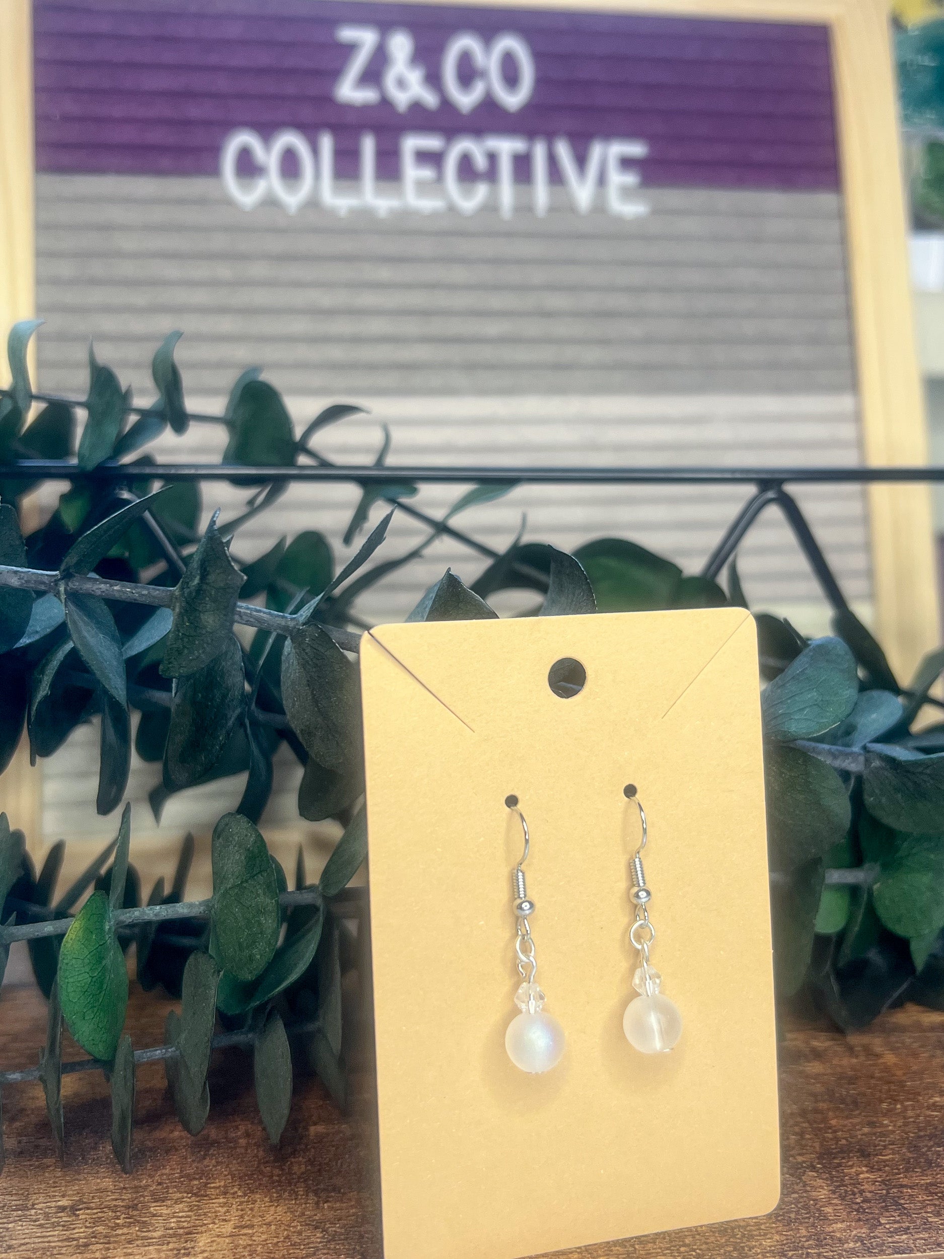 Frosted Glass Earrings