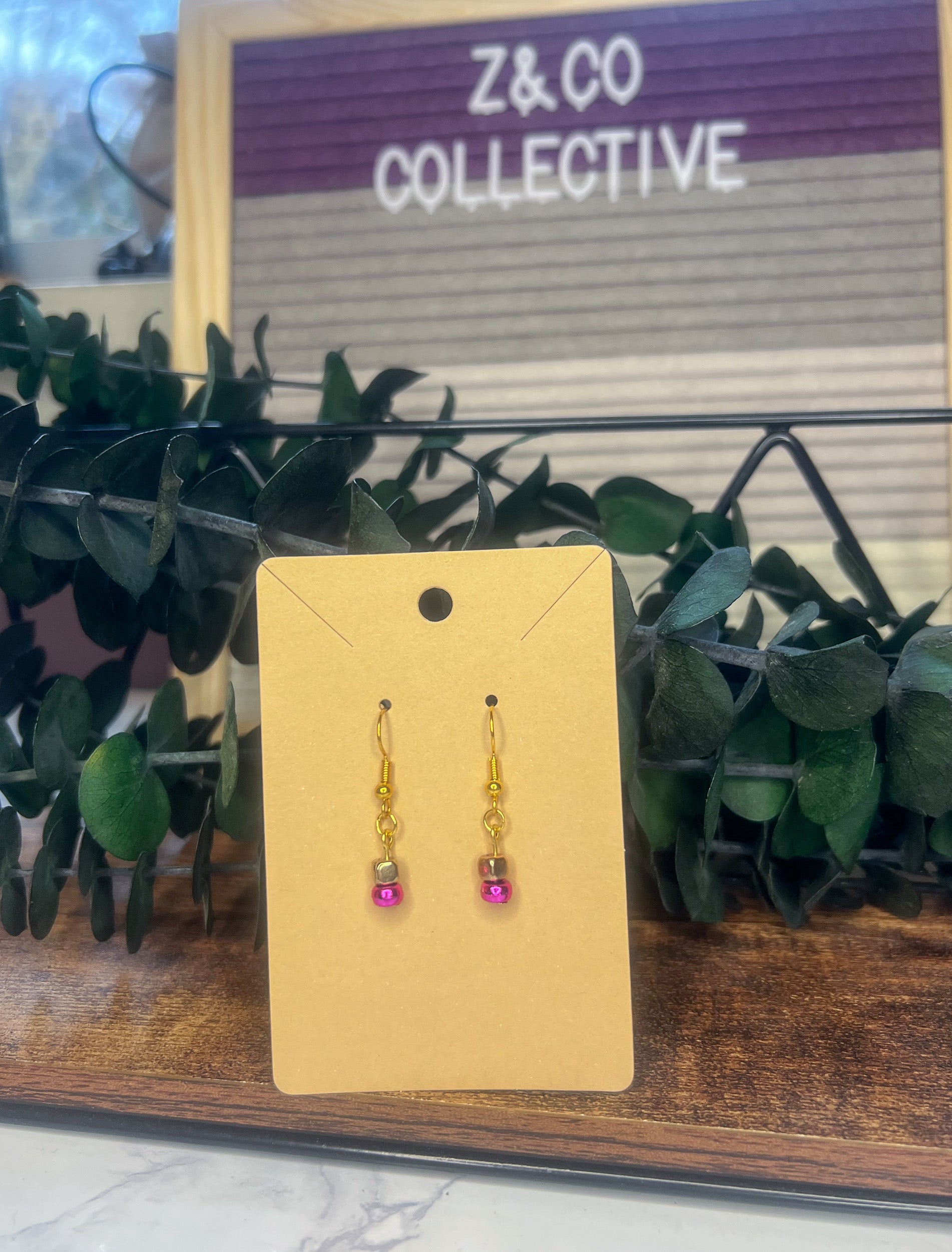 Pink & Gold Mini Stack Earrings