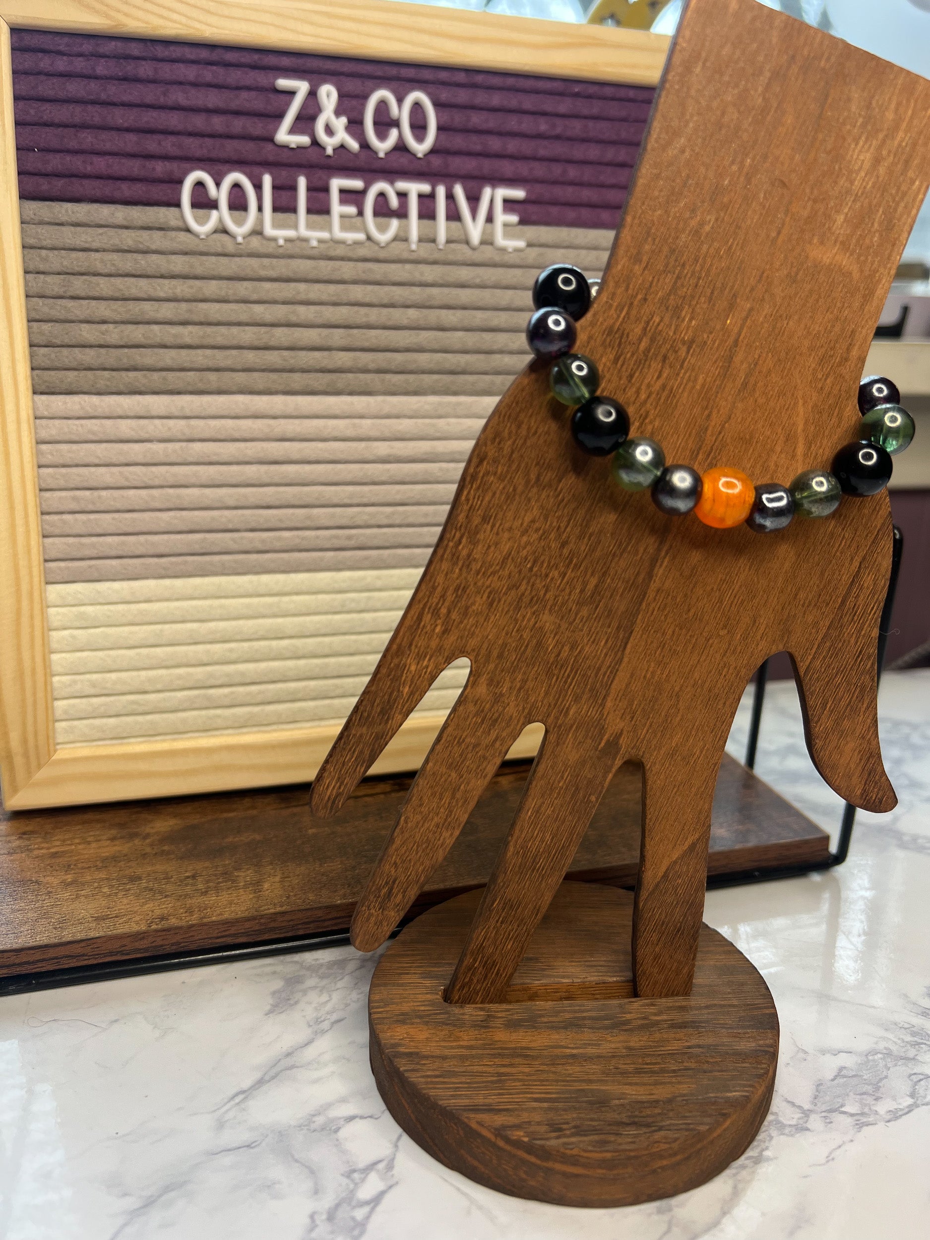 Black & Orange Accent Bracelet