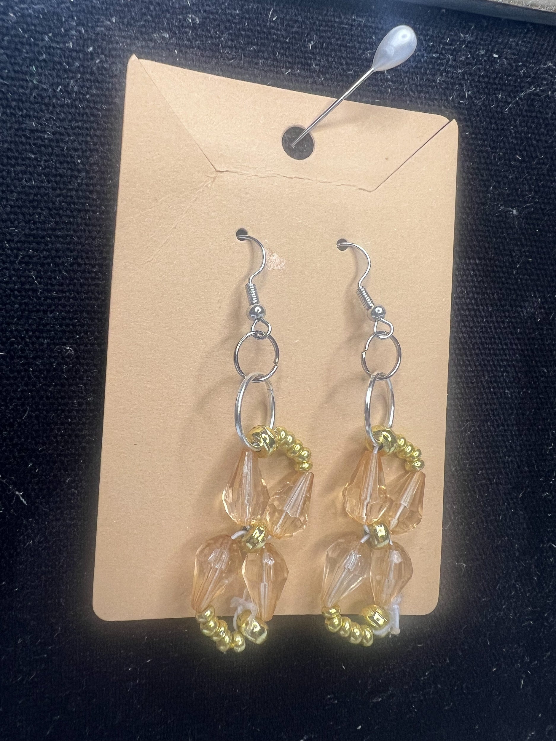 Golden Amber Loop Earrings