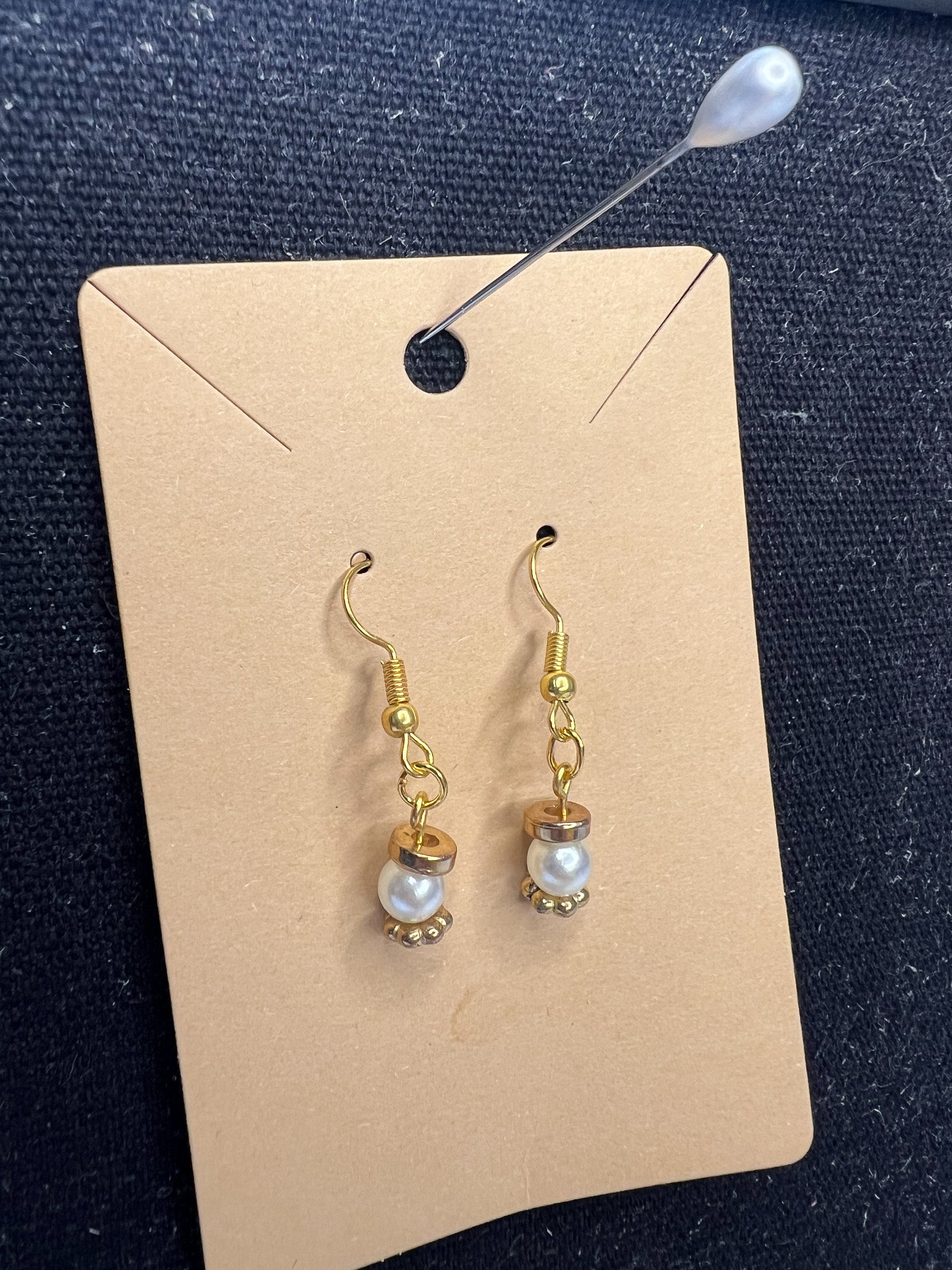 Mini Gold Pearl Earrings